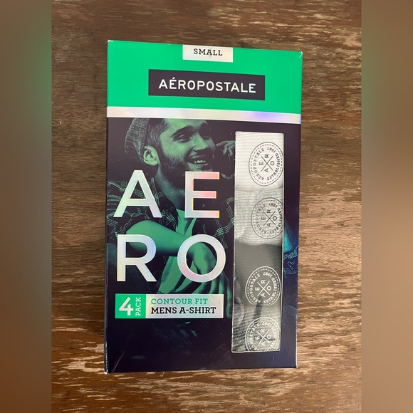 AEROPOSTALE small 4-pack contour fit men’s A-shirt - undershirt tank top - Picture 1 of 2